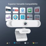 4K Webcam, DEPSTECH DW49 Sony Sensor Autofocus Webcam with Microphone, Privacy Cover and Tripod, Plug and Play USB Computer Web Camera for Pro Streaming/Online Teaching/Video Calling/Zoom/Skype -White