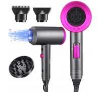 Ionic Hair Dryer, 1800W Professional Blow Dryer (with Powerful AC Motor), Negative Ion Technolog, 3 Heating/2 Speed/Cold Settings, Contain 2 Nozzles and 1 Diffuser, for Home Salon Travel Woman Kids