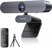 4K Webcam with Remote Control, DEPSTECH DW50 Sony Sensor Webcam with Mic, Noise-Canceling, AutoFocus, Low-Light Correction, Privacy Cover, Streaming Web Camera for Zoom/OBS/Teams/PC/Mac/Laptop/Desktop