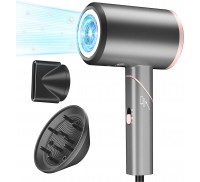 Hair Dryer, 1800W Blow Dryer, Ionic Hair Dryer with Diffuser, Foldable Handle Travel Hair Dryer, Constant Temperature Hair Care Without Damaging Hair