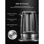Electric Tea Kettle, 6 Variable Presets Temperature Smart Tea Maker, Fast Boil Electric Glass Kettle with 2Hr Keep Warm Function, Premium Stainless Steel, 1200 Watt Quick Heating, 1.7L